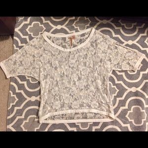 Cream Rose Lace Top